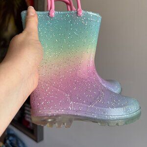 Toddler Girls Light-Up Rainboots 9T